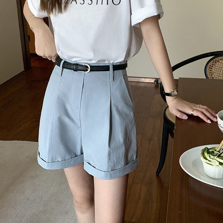Korean Style] 2 Colors High Waist Pleated Dress-up Shorts  Ordicle