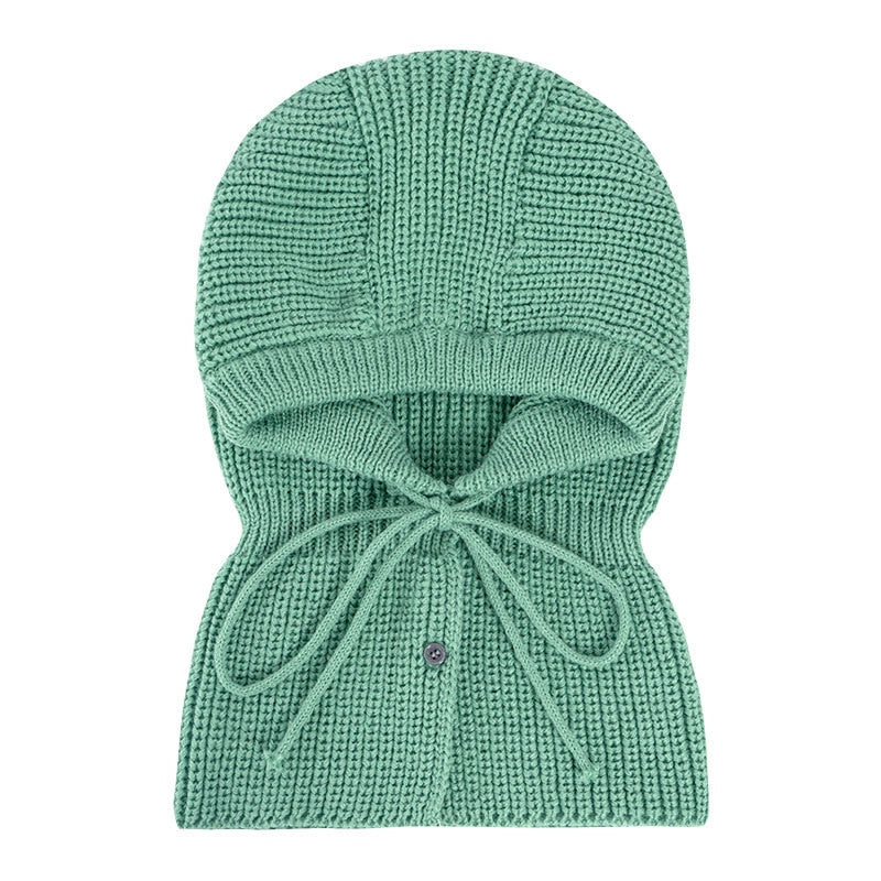 [Korean Style] Solid Color Drawstring Cozy Knitted Headwear