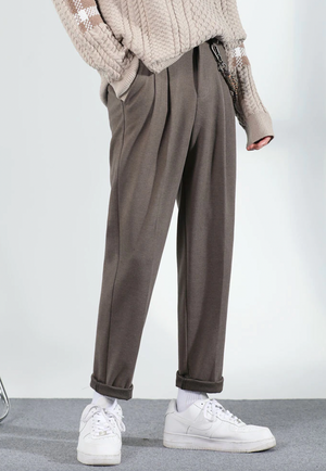 [Korean Style] 3 Colors Woolen Straight Pants