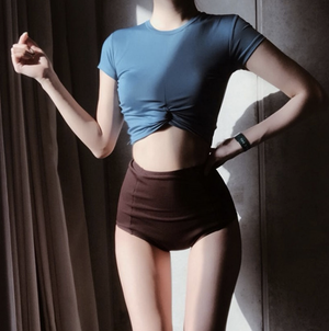 [Korean Style] Phiona Two-piece high waisted Twist Bikini
