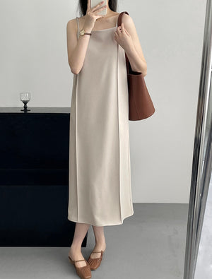 [Korean Style] Minimalistic Square Neck Basics Camisole Dress