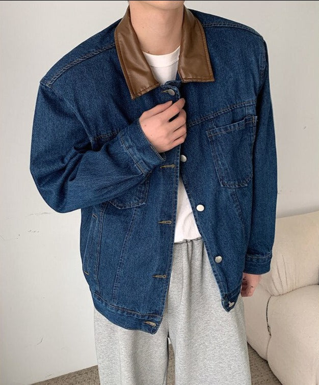 [Korean Style] Turn-down Collar Denim Jackets