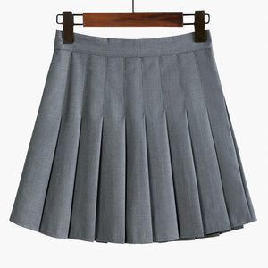 [Korean Style] Solid Color Pleated A-line Short Skirt