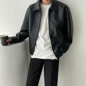 [Korean Style] Oxford oversized Leather Jackets