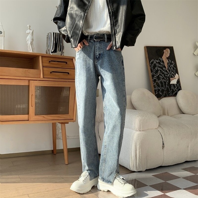 [Korean Style] Straight Denim Wash Jeans