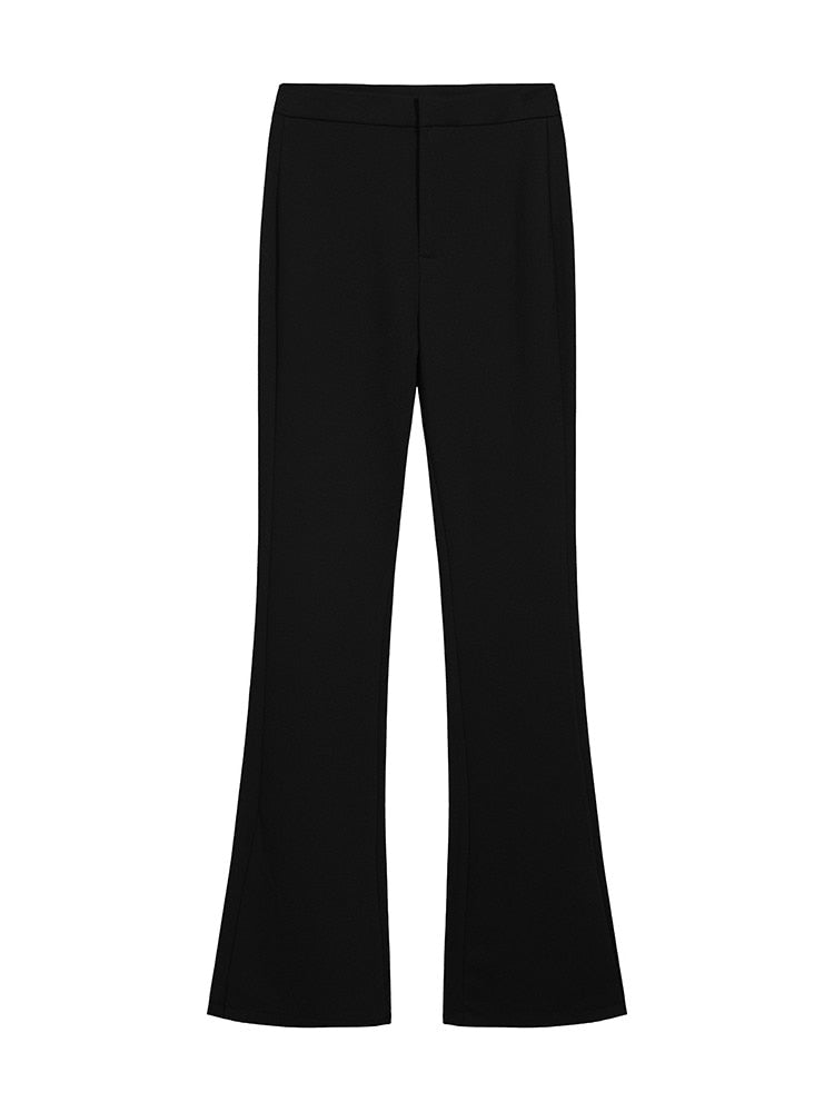 Black Flare Pants Slim Women Clothing Korean Fashion 2022 High Waist  Trousers Casual Office Formal Pantalon Femme 2021 New