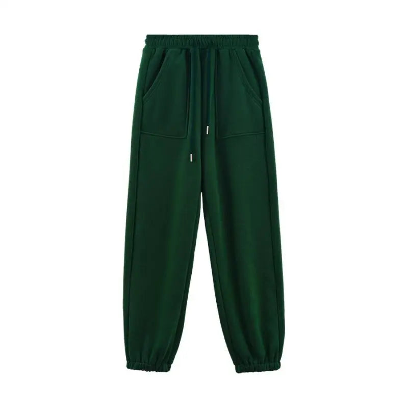 [Korean Style] 2 Colors Fleeced Lining Drawstring Pocket Sweat Pants