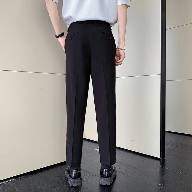 [Korean Style] Khaki/Black Formal Straight Pants