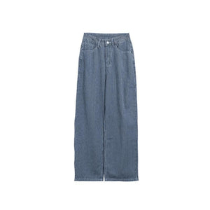 [Korean Style] Mid-waisted Stripe Wide Leg Jeans