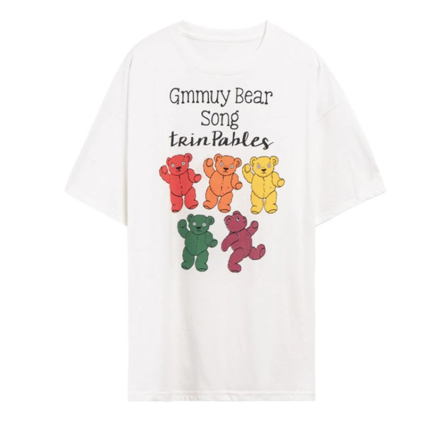 [Korean Style] 2 Color Bear Graphic Box T-shirt