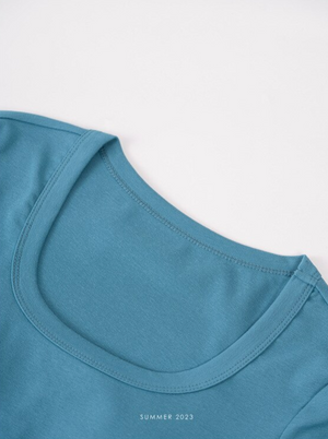 [Korean Style] 9 Color U-neckline Crop Bra Top T-Shirt