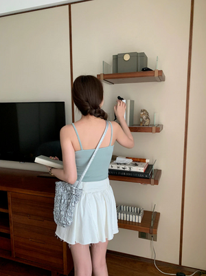 [Korean Style] Academia High Rise Open Edge Detail A-Line Skirt