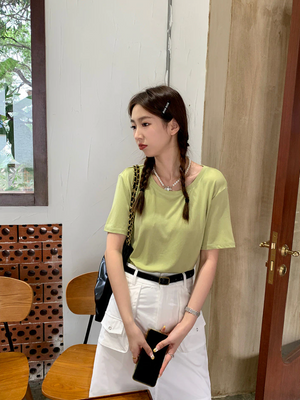 [Korean Style] Six Colors Round Neck Basic Casual T-Shirt