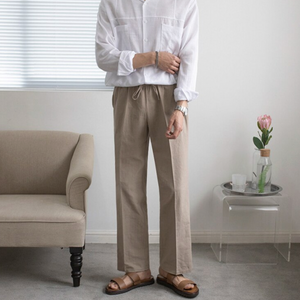[Korean Style] Drawstring Oversized Linen Pants