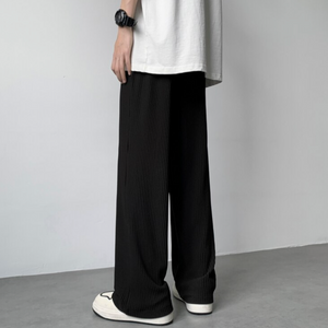 [Korean Style] 2 Colors Pleated Oversize Ice Silk Pants