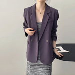 [Korean Style] High Quality Mauve Double Breasted Blazer w/ Back Slit