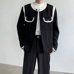 [Korean Style] Oversized Casual Round Neck Jacket
