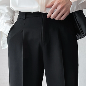 [Korean Style] 3 Colors Casual Pleated Straight Pants