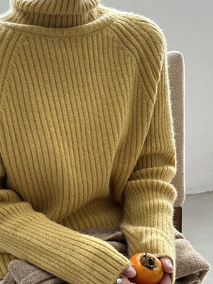 [Korean Style] Loose Fit Solid Color Soft Turtleneck Sweater