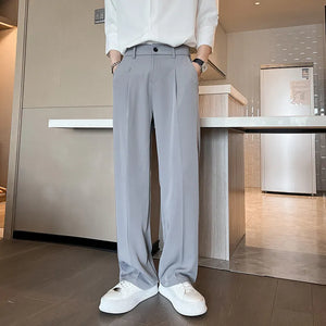 [Korean Style] 3 Colors Casual Pleated Straight Pants