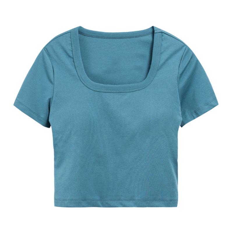 [Korean Style] 9 Color U-neckline Crop Bra Top T-Shirt