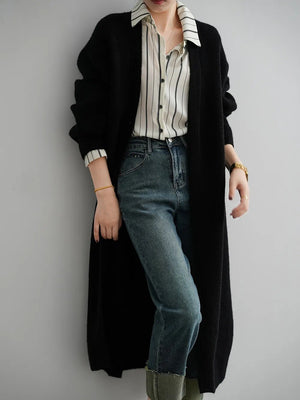[Korean Style] High Quality Solid Color Chunky Long Cardigan
