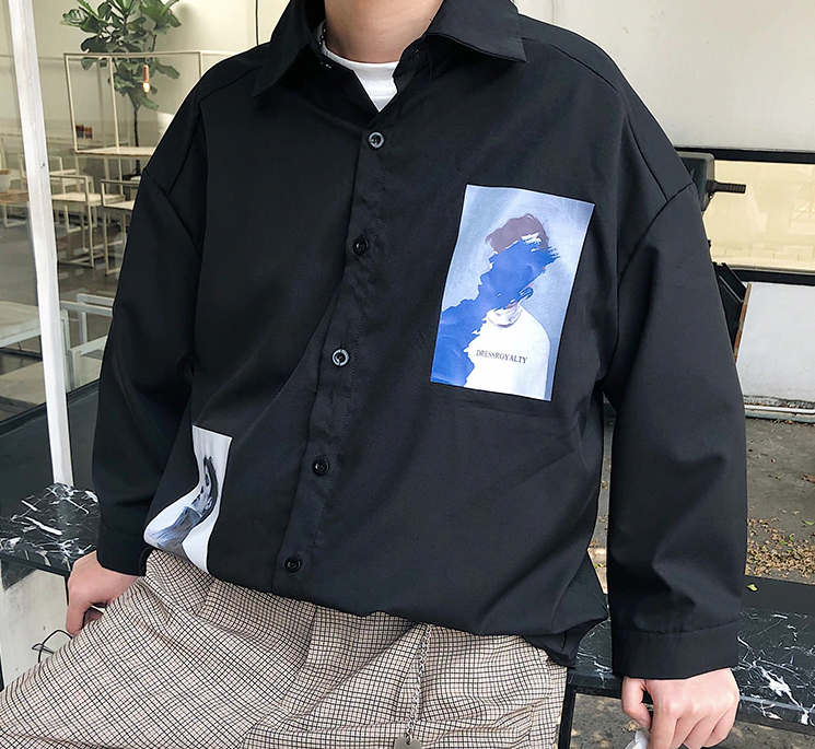 [Korean Style] Trendy Patchwork Shirts