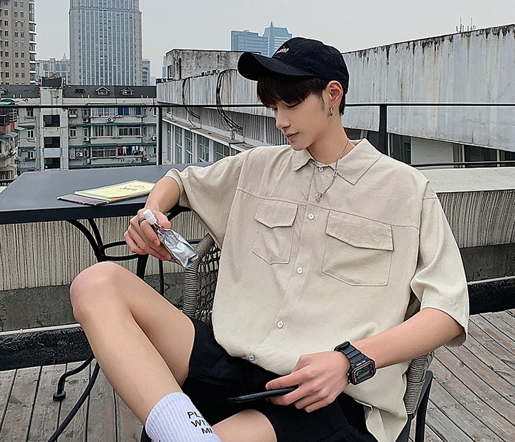 [Korean Style] Casian Oversized 1/2 Shirts