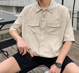 [Korean Style] Casian Oversized 1/2 Shirts
