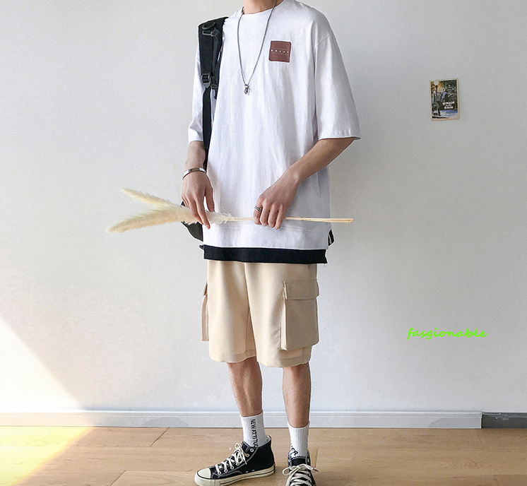 [Korean Style] Lamos Casual Cotton 1/2 T-shirts