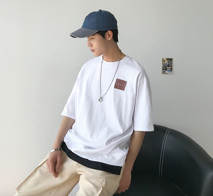 [Korean Style] Lamos Casual Cotton 1/2 T-shirts