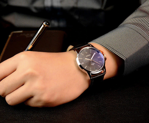 Yazole Blue Luster Quartz Wristwatches