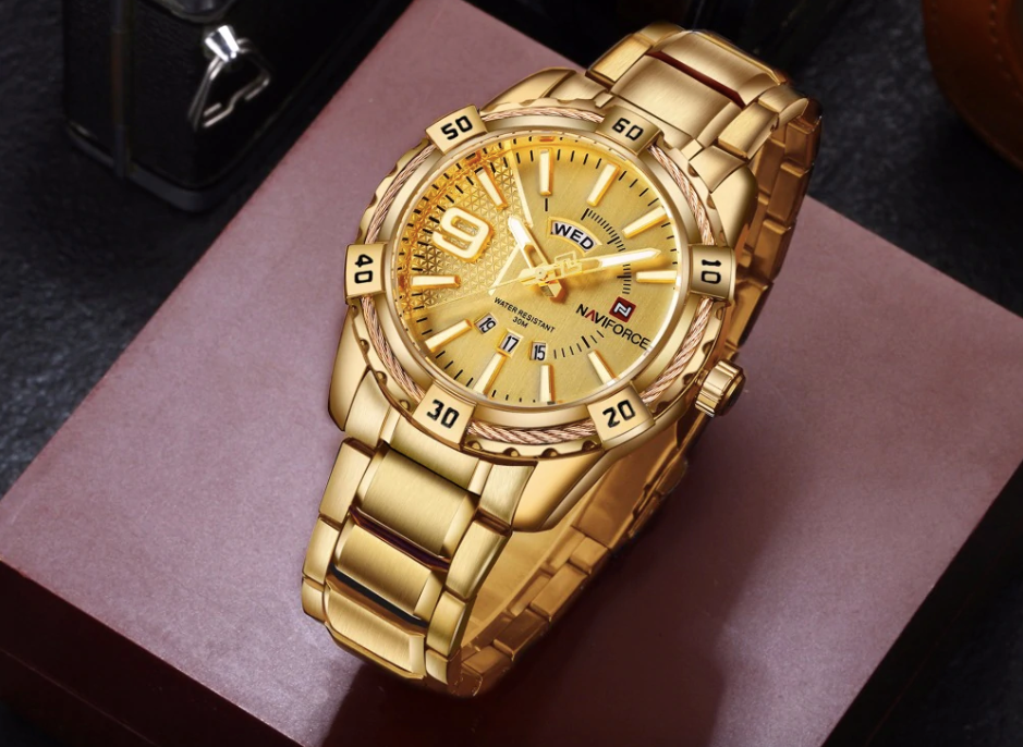 NAVIFORCE Gold Quartz Wristwatches