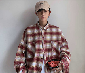 [Korean Style] Eddie Plaid Big Pocket Shirts