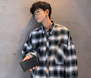 [Korean Style] Eddie Plaid Big Pocket Shirts