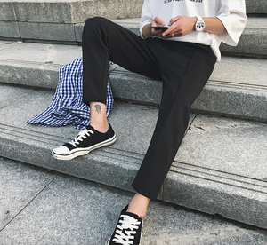 [Korean Style] Venice Cotton White/black Color Pants