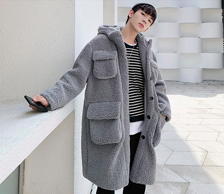 [Korean Style] Terry Single Breasted Oversized Coats