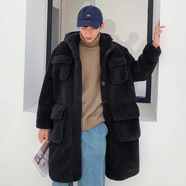 [Korean Style] Terry Single Breasted Oversized Coats
