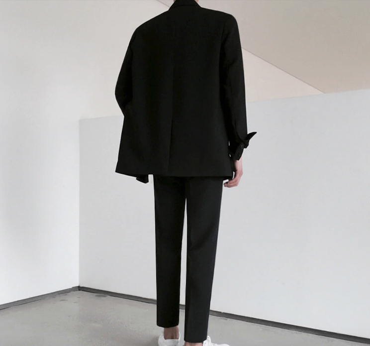 [Korean Style] Lex Black Double Suit Jackets