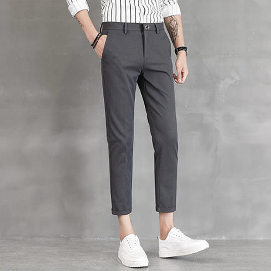 Men's Pants Ankle Length Formal Trousers Business Casual Fashion Slimfit  Office korean Black Pant | Shopee Singapore