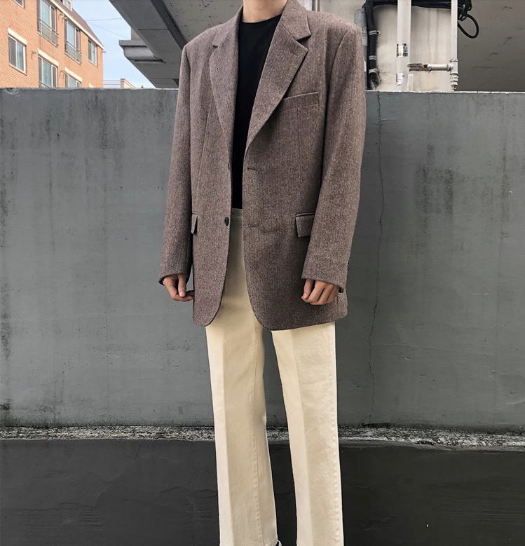 [Korean Style] Brown Single Breasted Blazers