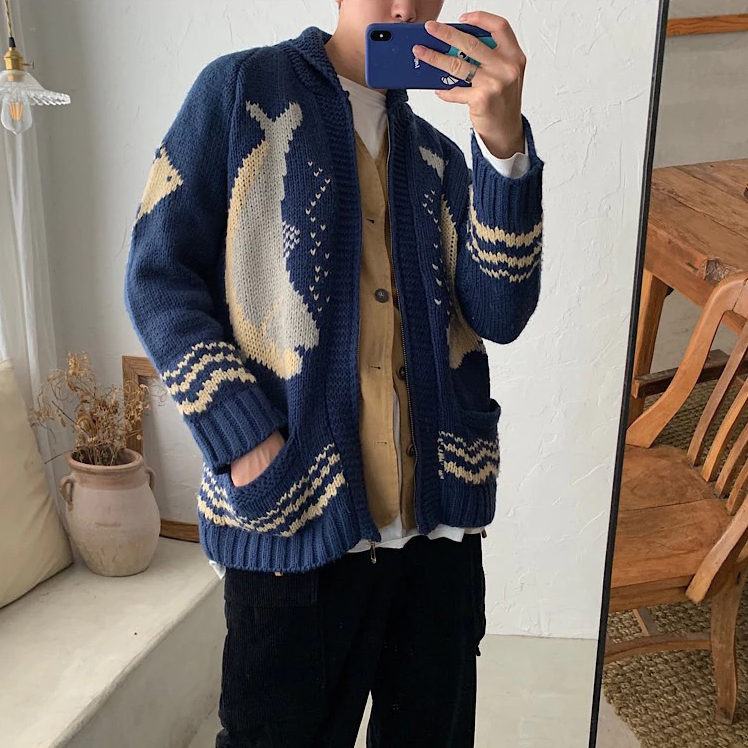 [Korean Style] Crocheted Casual Zip Jackets