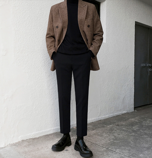 [Korean Style] Ivory / Black Best Fit Trousers