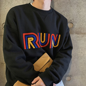 [Korean Style] Run Embroidery Pullover Sweatshirts