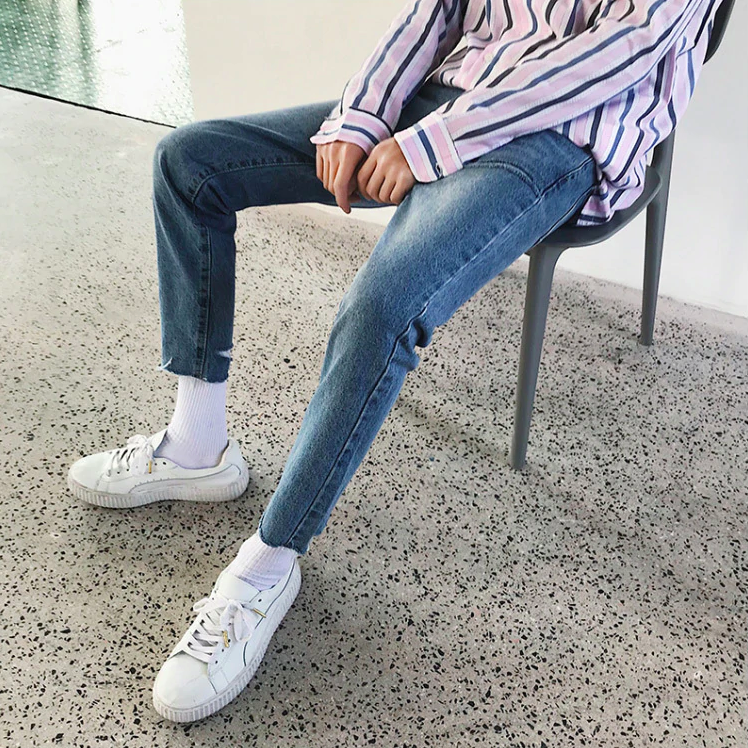 [Korean Style] Tezos Slim-fit Denim Jeans