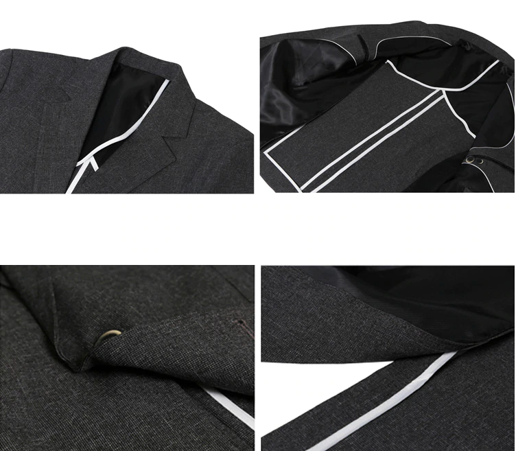 [Korean Style] Dark Gray Single Button Suit Jacket