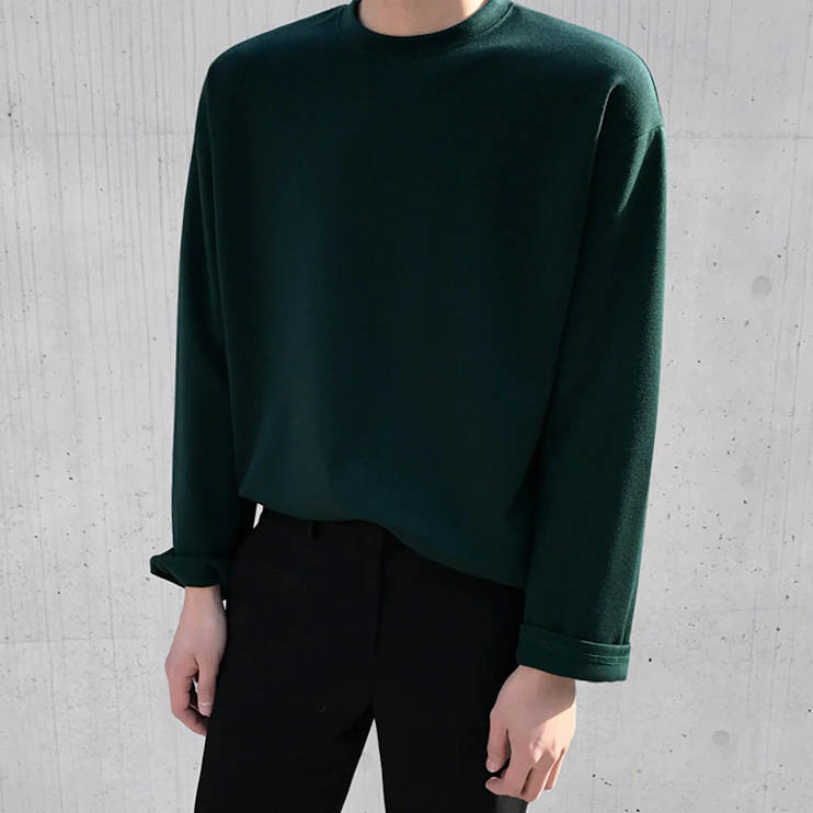 [Korean Style] 4 Colors Long-sleeved Cotton T-shirts