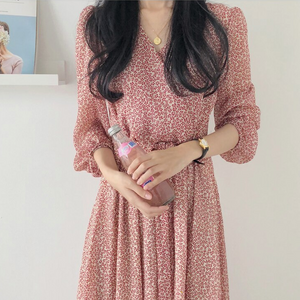 [Korean Style] Vemail Floral Print Midi Dress