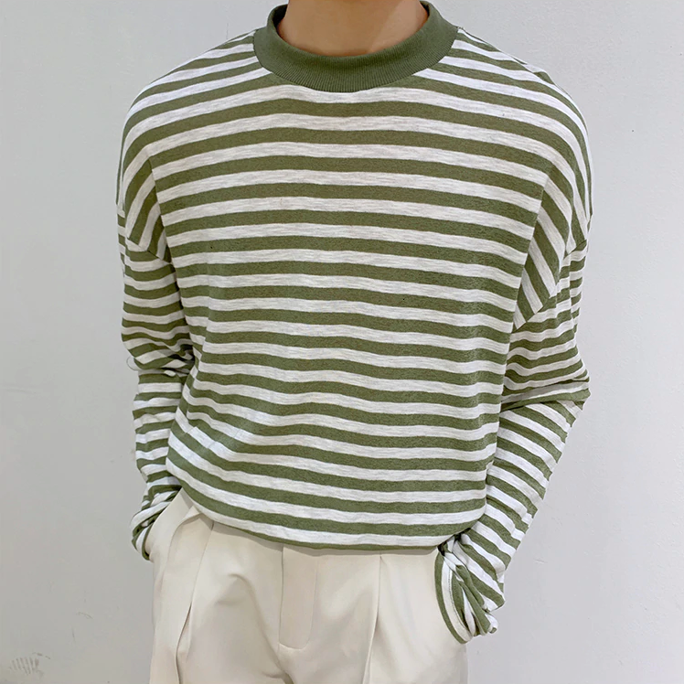 [Korean Style] Long-sleeve Casual Striped Sweatshirts