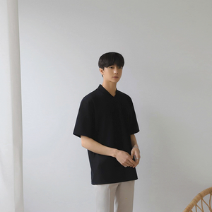 [Korean Style] 2 Colors V-neck 1/2 T-Shirts